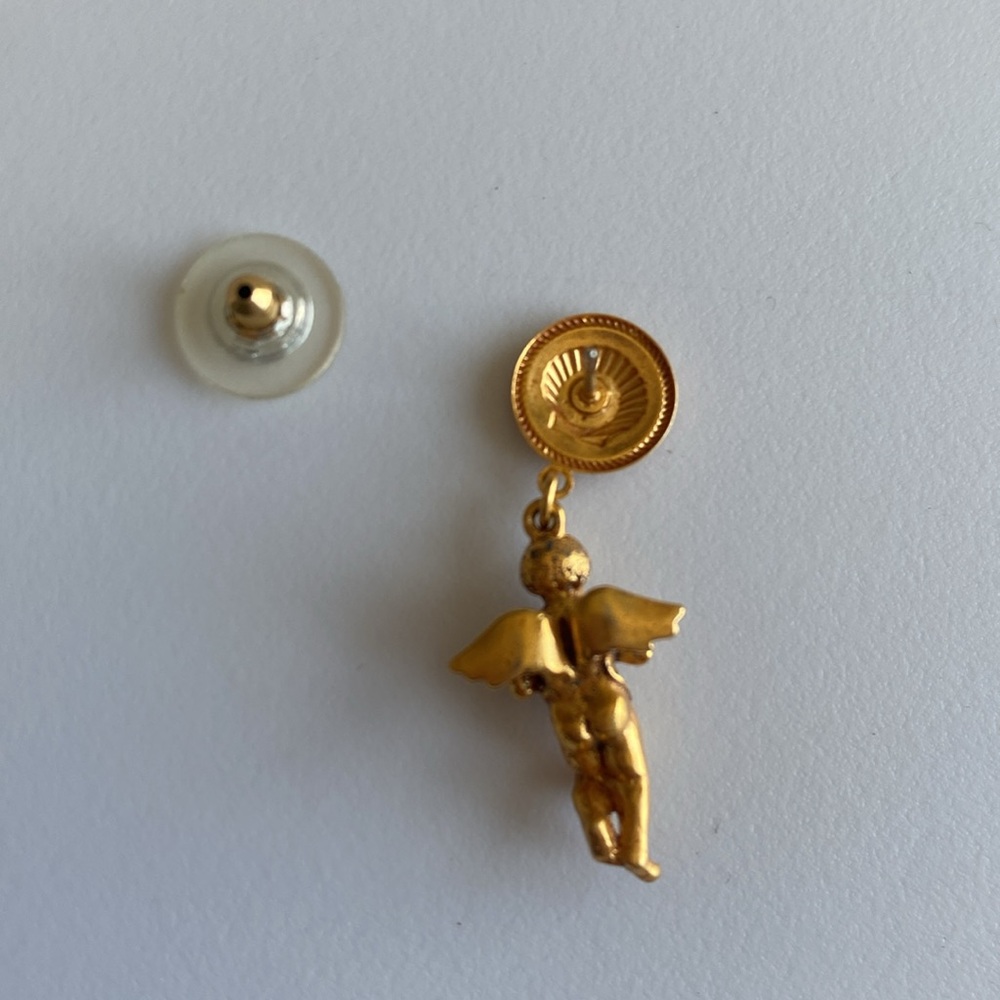 NWT Kirks Folly Angels Gold Tone Earrings - Picture 7 of 8